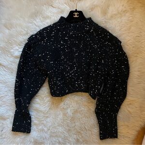 Vintage Japan Black and White Textured Knit